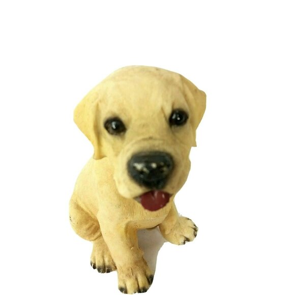 Yellow Lab Puppy Dog Figurine Resin Room Shelf Decor 5.25" - Picture 5 of 6